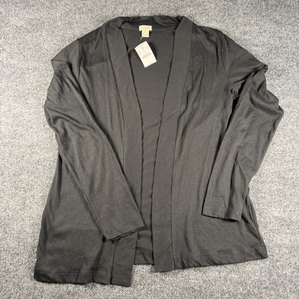 J.Crew Factory Womens Black Open Front Cardigan Sweater Style 64462 Size M NWT